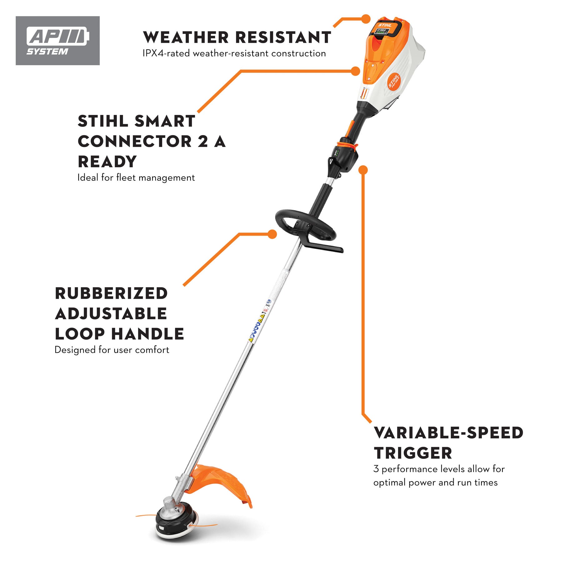 Stihl FSA 135 R Battery Powered Grass Trimmer | Unit Only & Loop Handle