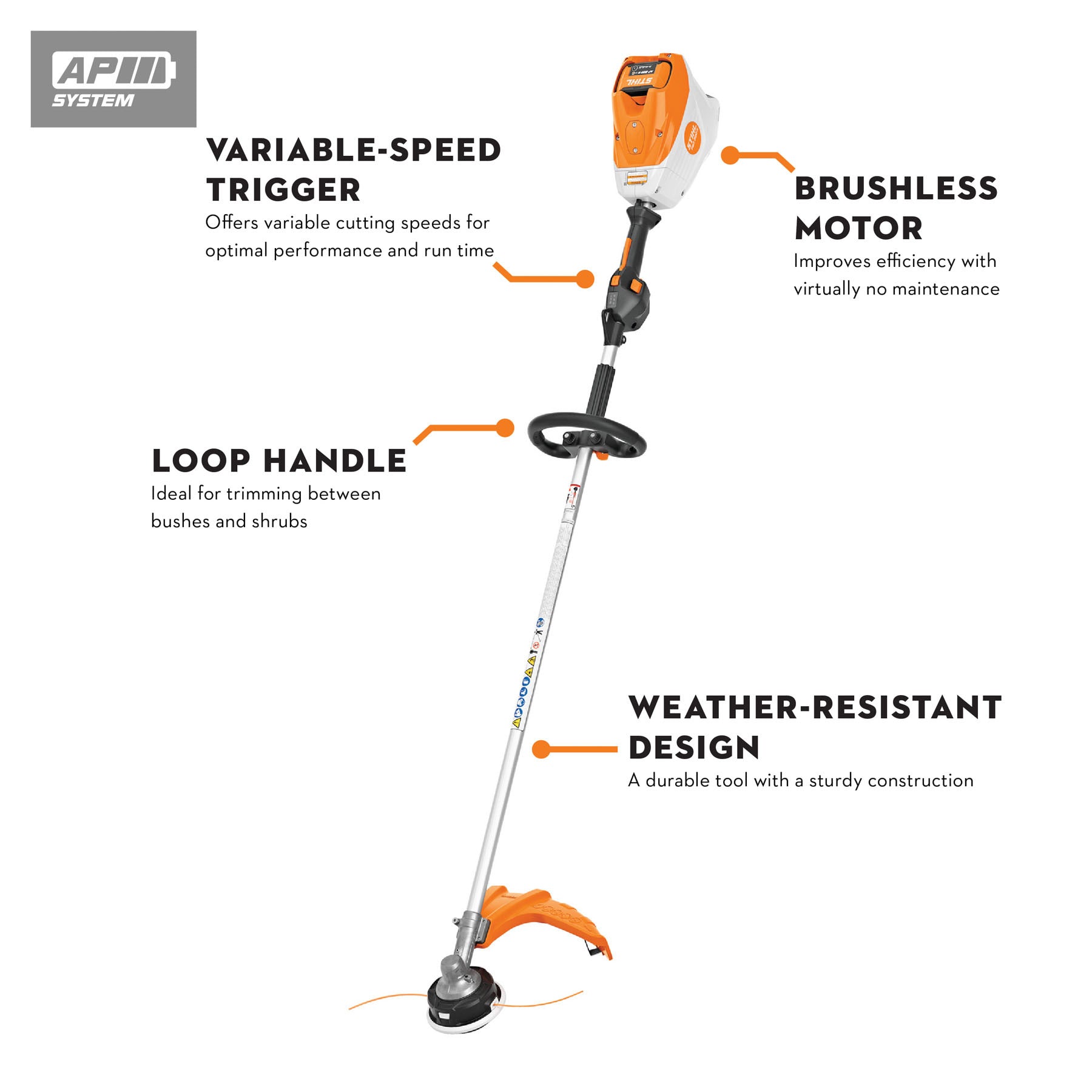 Stihl FSA 200 R Battery Powered Grass Trimmer | Unit Only & Loop Handle