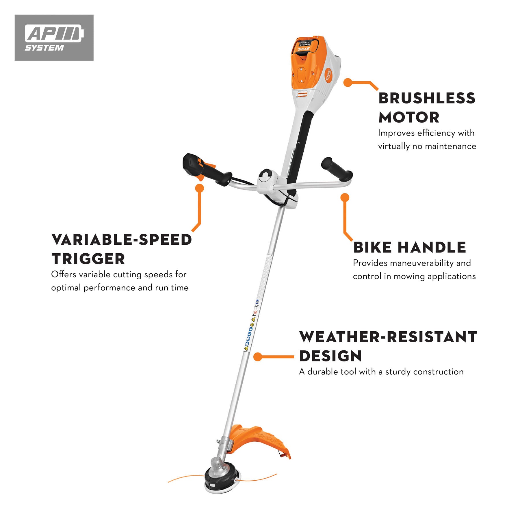 Stihl FSA 200 Battery Powered Grass Trimmer | Unit Only & Bike Handle