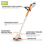 Stihl FSA 30 Battery Powered Grass Trimmer | Set Includes AS 2 Battery & AL 1 Charger