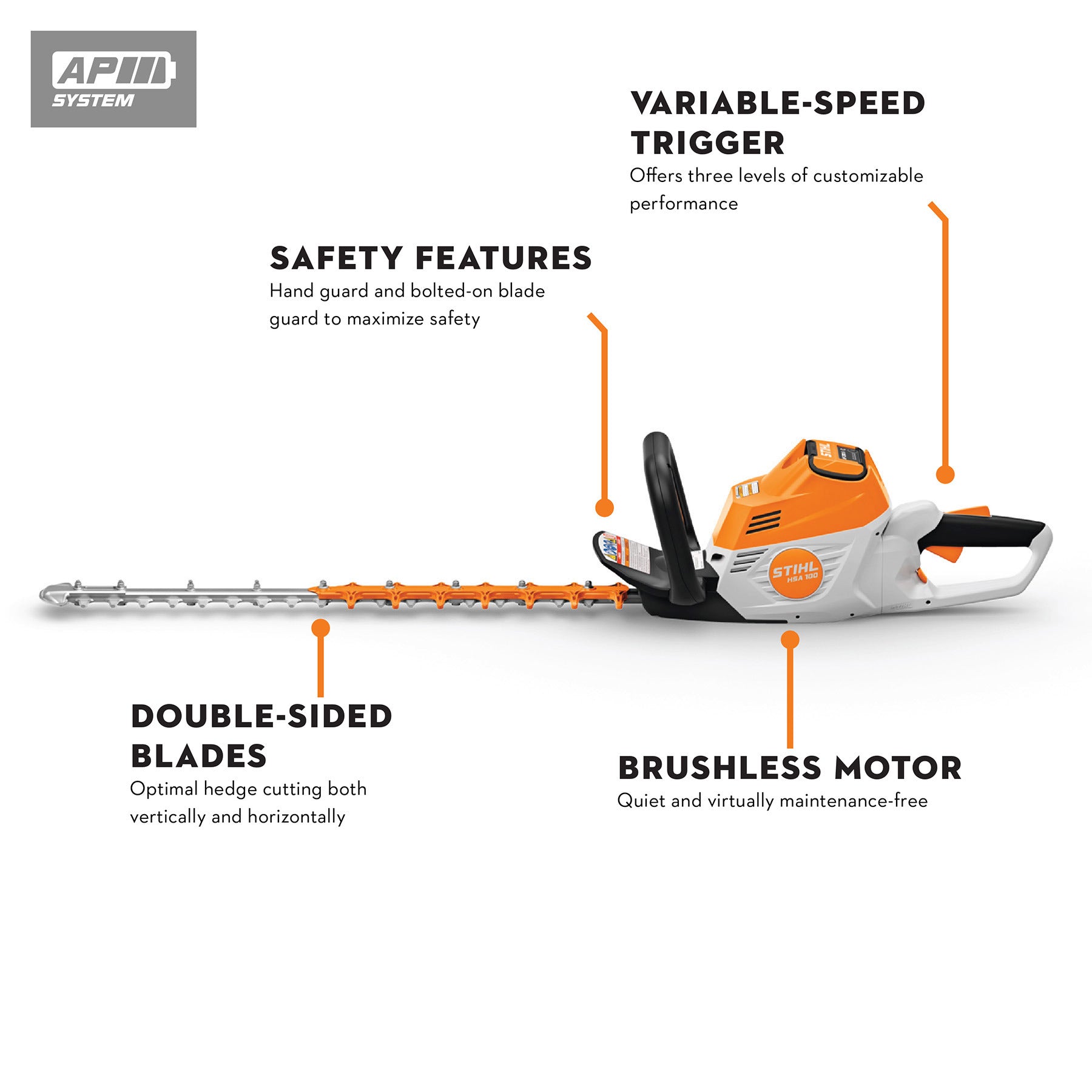 Stihl HSA 100 Battery Powered Hedge Trimmer | Unit Only