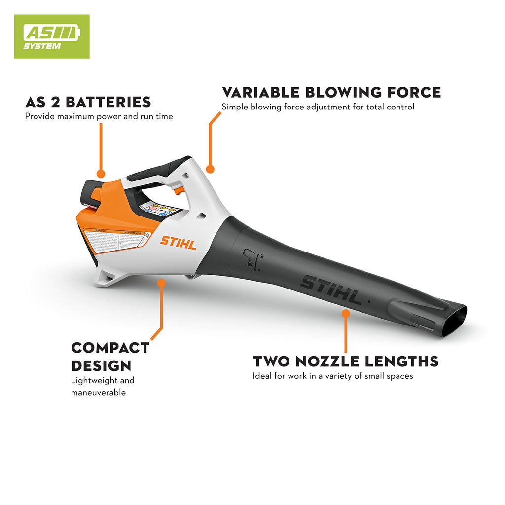 Stihl BGA 30 Battery Powered Handheld Blower | Set includes (2) AS 2 batteries & AL 1 charger