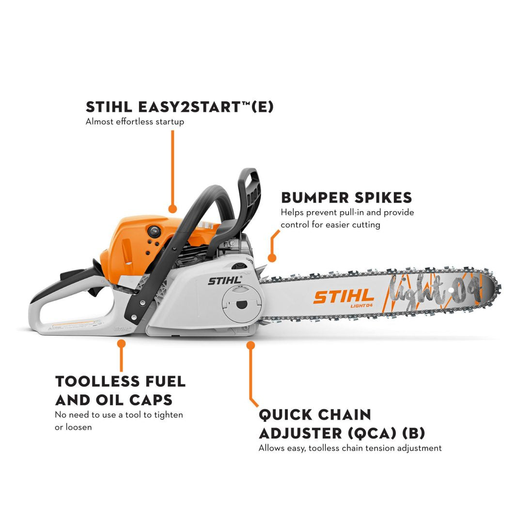 Stihl MS 251 C-BE Gas Chainsaw | 18" Guide Bar 3/8" Pitch .050" Gauge | Quick Chain Adjuster (QCA), Comfort Edition