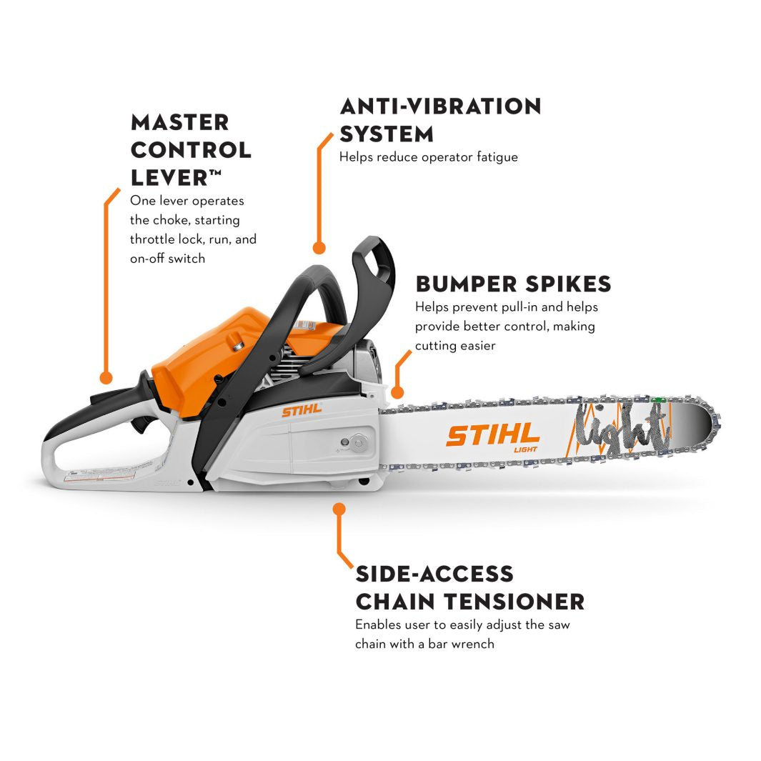 Stihl MS 162 Gas Chainsaw | 16" Guide Bar 3/8" Pitch .043" Gauge