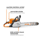 Stihl MS 250 Gas Chainsaw | 18" Guide Bar .325" Pitch .050" Gauge