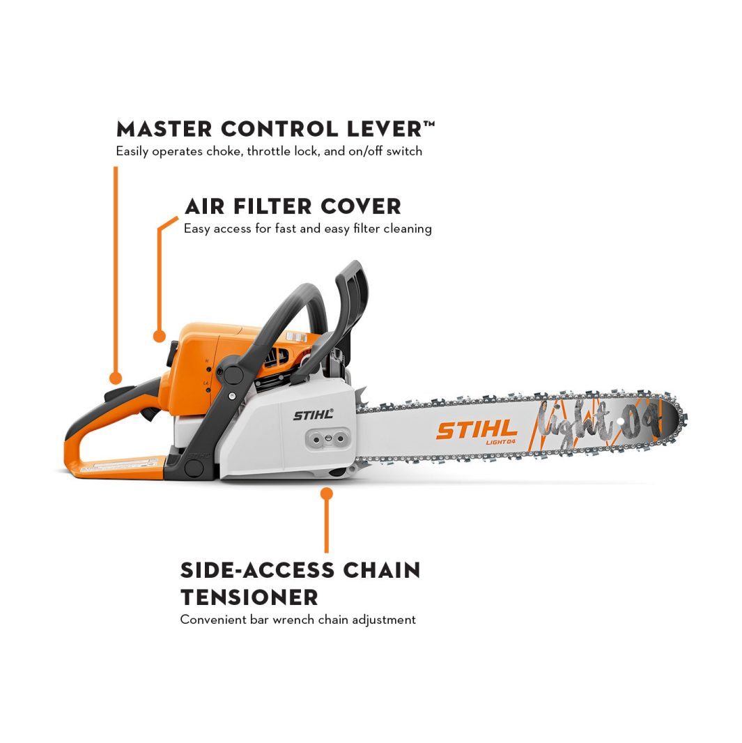 Stihl MS 250 Gas Chainsaw | 18" Guide Bar .325" Pitch .050" Gauge