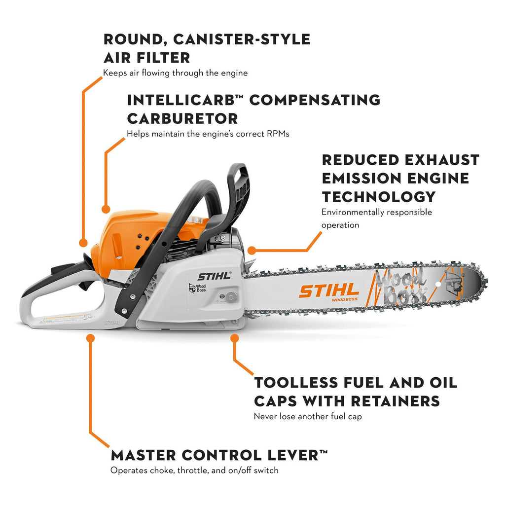 Stihl MS 251 WoodBoss Gas Chainsaw | 18" Guide Bar .325" Pitch .050" Gauge