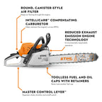 Stihl MS 251 WoodBoss Gas Chainsaw | 18" Guide Bar .325" Pitch .050" Gauge