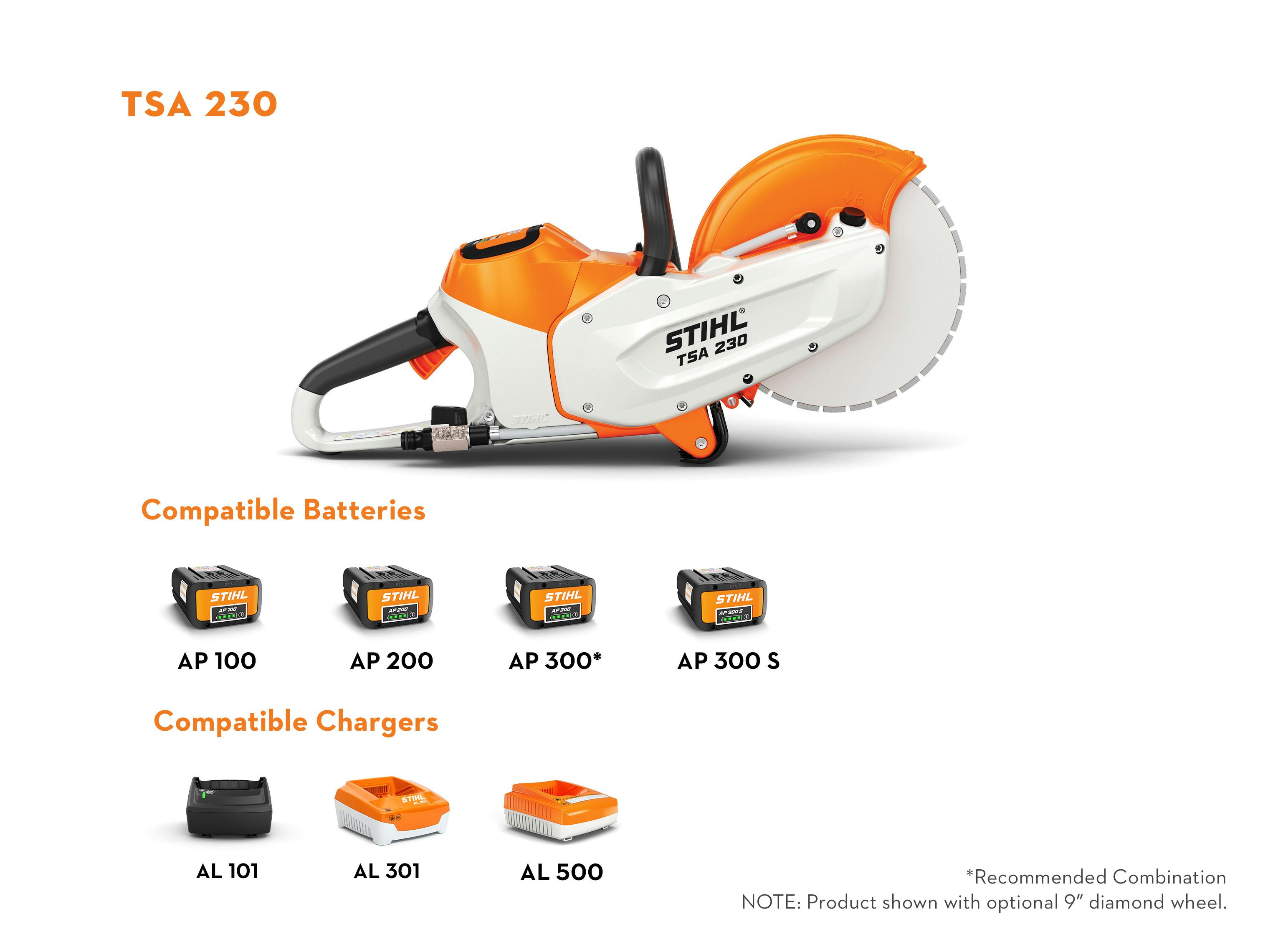 Stihl TSA 230 Battery Powered Concrete Cutter | Unit Only | Use with AP 300 S